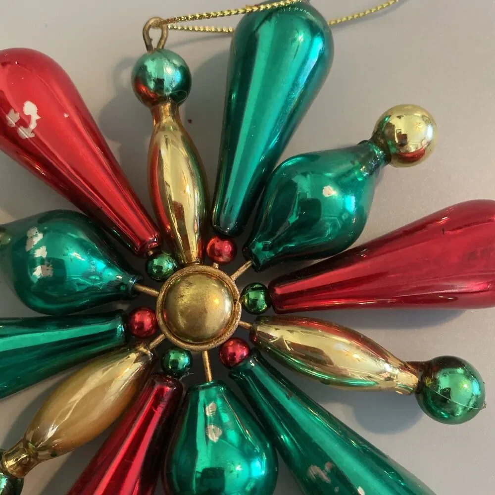 Vintage Christmas Ornament Starburst Snowflake 5.5